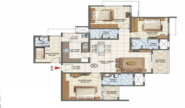 Featured Image of Sobha Liora 3 BHK Apartment Floor Plan
