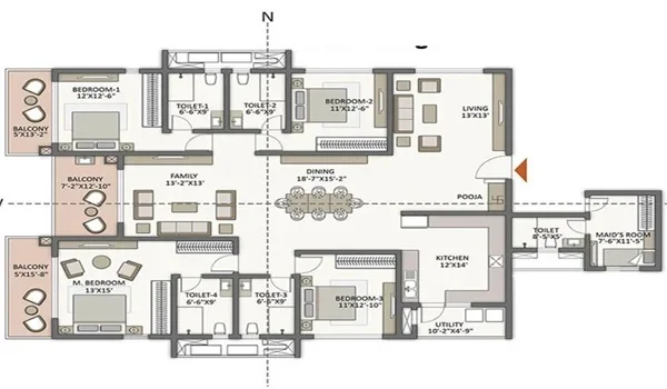 Featured Image of Sobha Liora 4 BHK Apartment Floor Plan